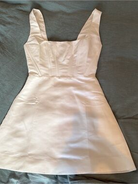 NWT BHLDN White Satin Square Neck Corset Mini Dress